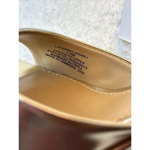Steve Madden Liandra Platform Block Heel Champagne/Gold Retro 70's New SZ 7,5 - Picture 7 of 8